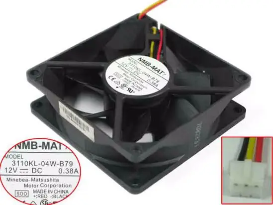 

NMB-MAT 3110KL-04W-B79 S00 Server Cooling Fan 12V 0.38A 80x80x25mm 3-Wire