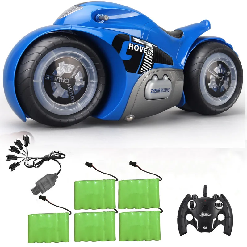 2,4 г трюк мотоцикл RC с музыкальным светом Высокоскоростной RC игрушки, модели мотоциклов дистанционное управление Дрифт мотор детская игрушка для подарка - Цвет: set10