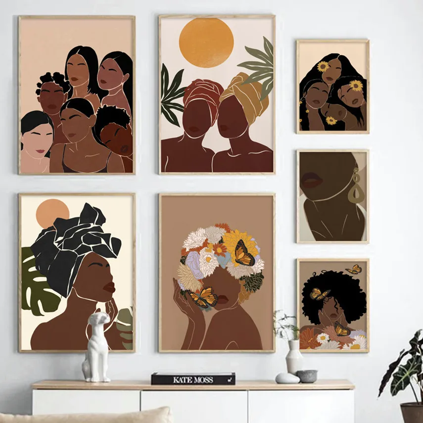 5D Diamond Painting African Black Girl Illustration Embroidery Abstract Art Nordic Poster Cross Stitch Kit Mosaic Home Decoratio | Дом и сад