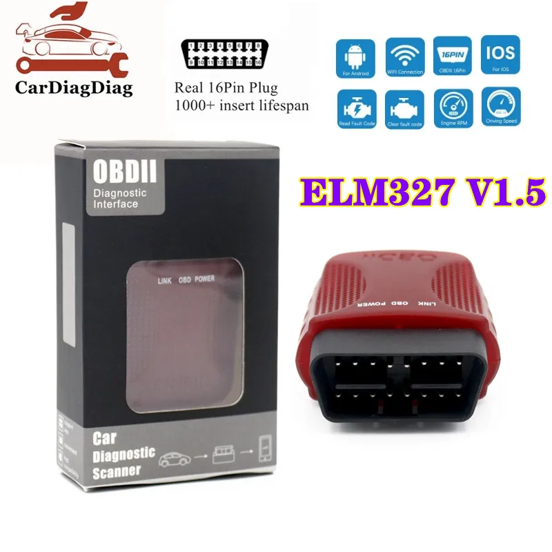 Elm327 V1.5 Obd2 Scanner Wifi / Bt4.0 Elm 327 Car Obd 2 Strumento Diagnostico Per Ios Android Pc Elm 327 Scanner Lettore Obdii