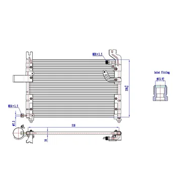

OEM KDX1861480B Condenser, air conditioning(Air Conditioning, universal) For 5 PRIDE Dimensions 518×330×16(mm)
