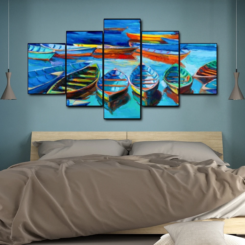 Canvas Art Oil Painting Moored boat Abstract Art Poster Picture Wall Decor Modern Home Decoration For Living room Office Canvas Art Oil Painting Moored boat Abstract Art Poster Picture Wall Decor Modern Home Decoration For Living room Office