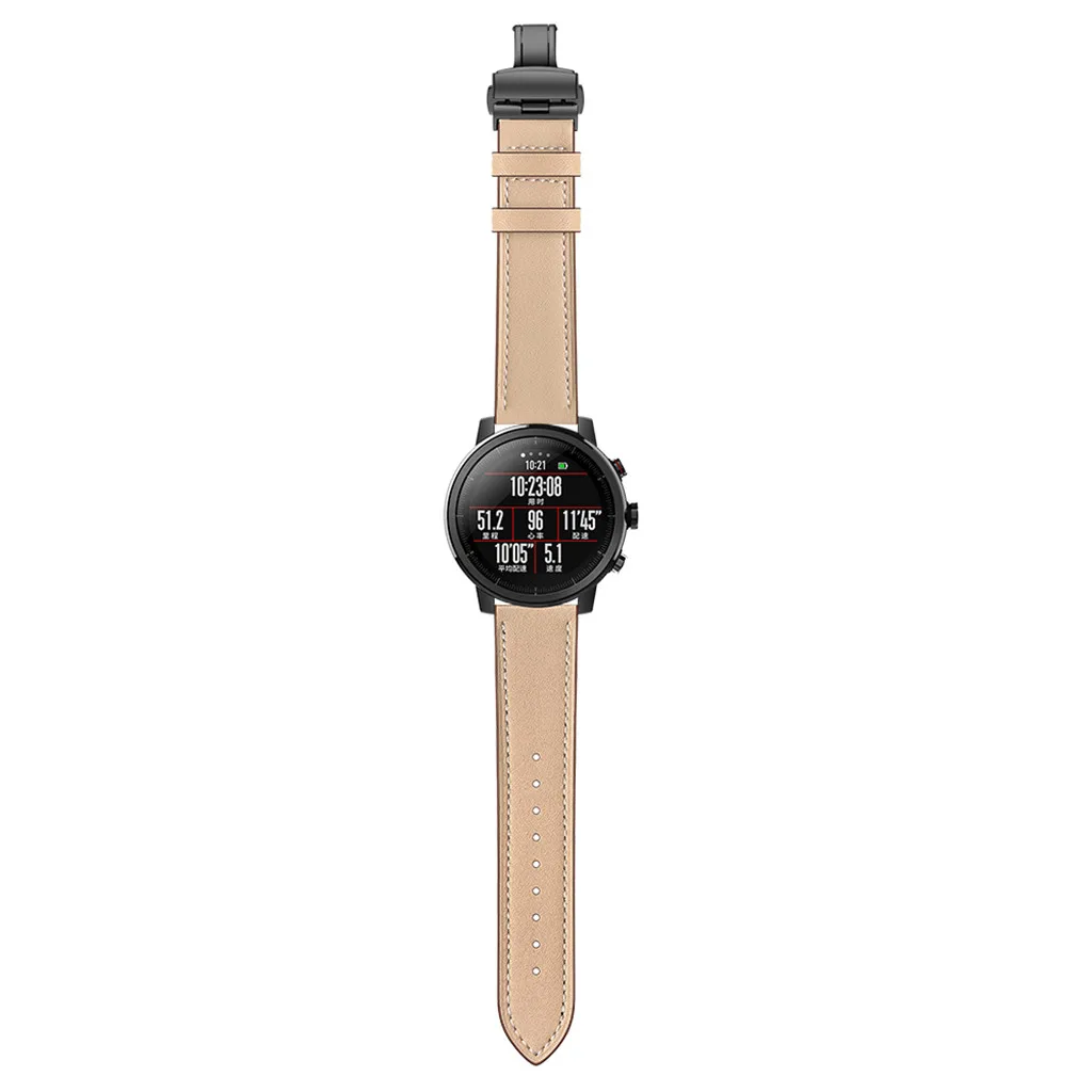Replacement Wristband Luxury Leather For Xiaomi Huami AMAZFIT 2/2S Stratos Watch NEW fashion solid buckle watch band