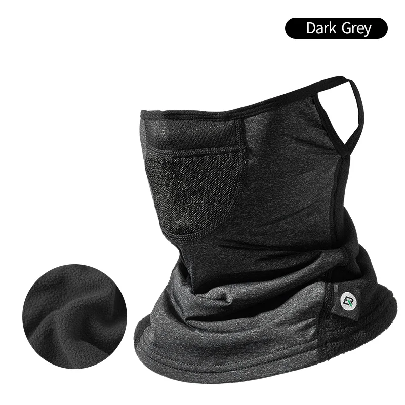 Dark Grey ROCKBROS велосипедная маска для лица из флиса, сохраняющая тепло, головные уборы, дышащие Висячие уши, ветрозащитная велосипедная маска, зимняя уличная велосипедная маска - Цвет: Dark Grey
