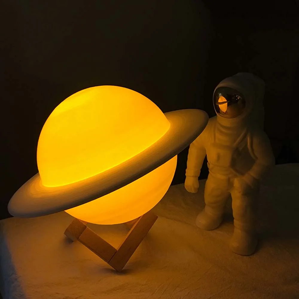 New 3D Printing Saturn Lamp Personality Smart Home Night Light Led Light Creative Moonlight Bedside Lamp Birthday Gifts Lamp 4