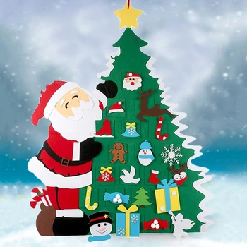 

Kids DIY Felt Christmas Tree Decoration Santa Snowman Ornaments Children New Year Gifts Home Party Xmas Adornment
