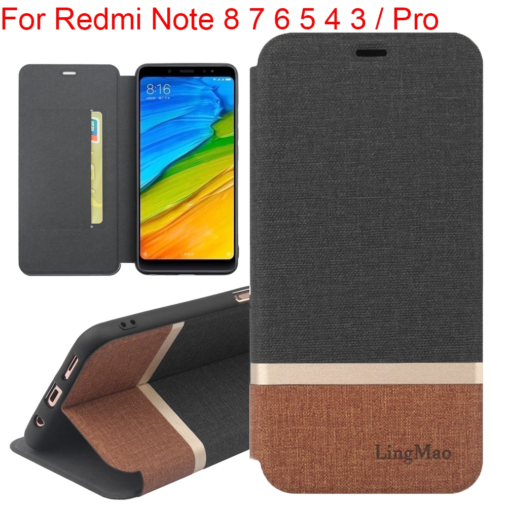 Чехол книжка для Xiaomi Redmi Note 8 Pro силиконовый чехол 7 Xiomi 5 6 4 4X 3SE держатель
