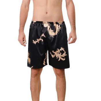 

New Artificial Silk Pyjama Bottoms Large Size Beach Pants Men's Five-Point Shorts Summer Breathable Quick-Drying Casual Loose