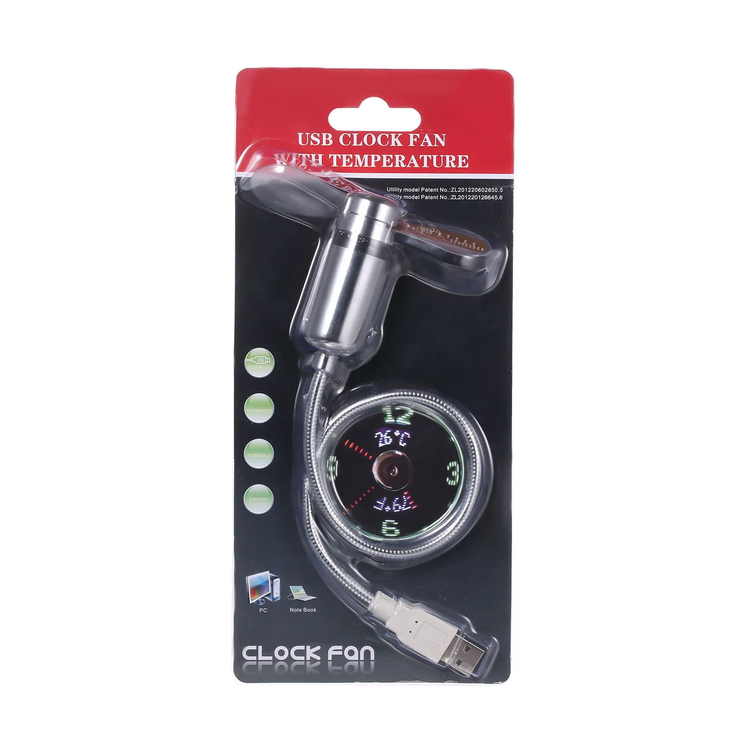 UF-211-0507USB мини часы вентилятор температуры креативный вентилятор в режиме реального времени дисплей температуры