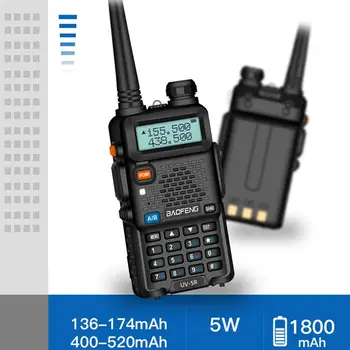 

1pc Wireless Walkie Talkie Baofeng uv-5r Handheld Mini Walkie Long Range for Office Restaurant Hotel with US EU UK AU Plug