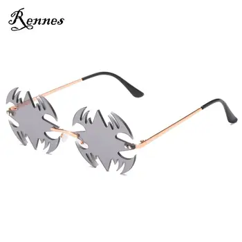 

Fashion 2020 irregular sharp unisex rimless eyewear colorful unique metal sunglasses ce custom glasses UV400