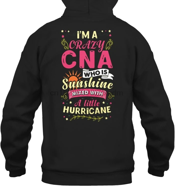 Мужская толстовка с капюшоном I'm A Crazy CNA Who Is Sunshine смешанная маленьким ураганом