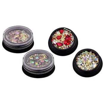 

4 Box 3D Nail Jewelry Colorful Mixed DIY Nail Art Decoration 1 & 2