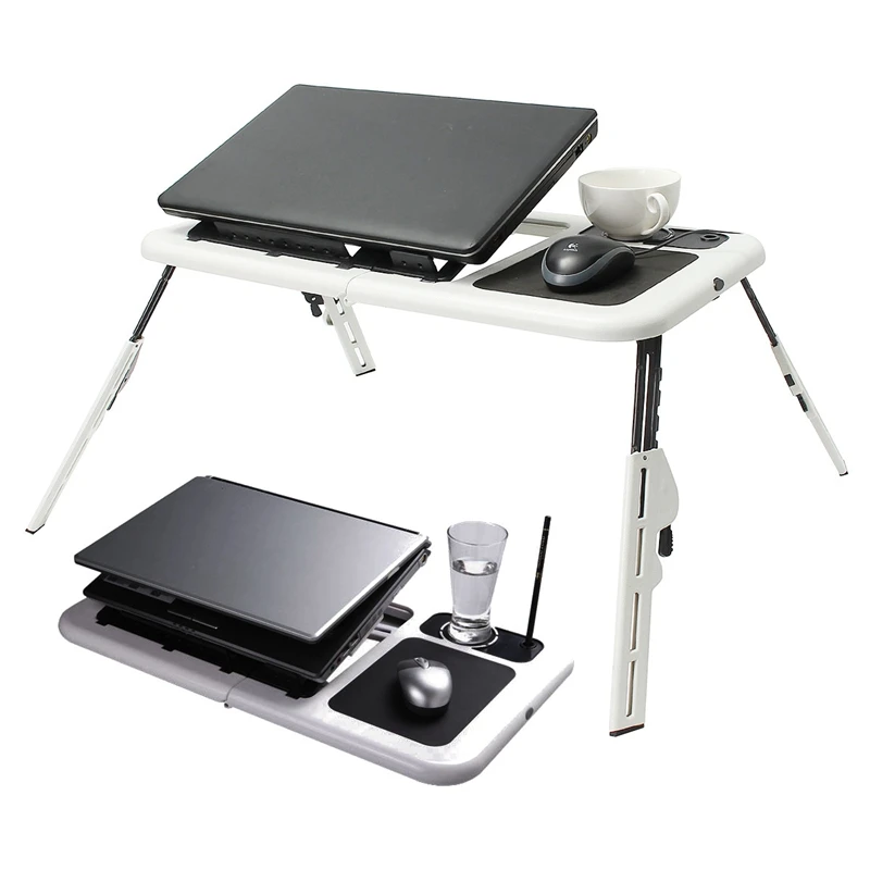  Multi-function Folding Laptop Desk Table Laptop Stand Holder With 2 USB Cooling Fans Mouse Pad Tabl