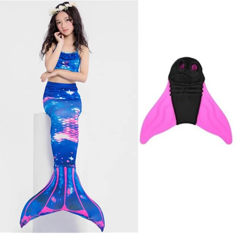 4 унида/комплект,, для девочек, sirena colas con Fin Traje de bamino, бикини, Traje de bamino, vestido para nignas con Flipper Monofin p - Цвет: 4pcs as picture show