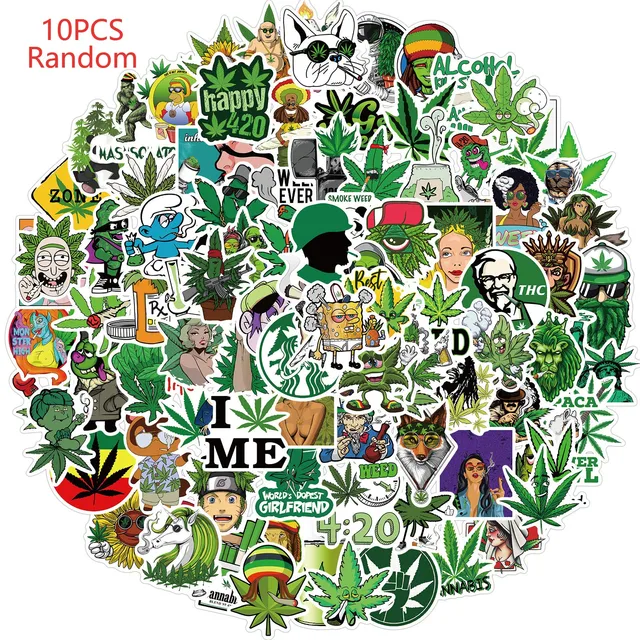 10/50/100Pcs Brand Stickers Laptop Macbook Cup Guitar Luggage Fridge Skateboard Bicycle Tide Logo Decal Sticker Random 10PCS