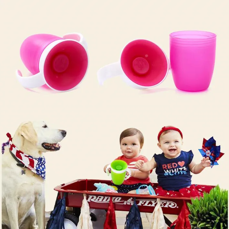 Baby cups can be turned magic cup baby learning drinking cup leakproof child water cup bottle 240ml copos learning cup baby cup