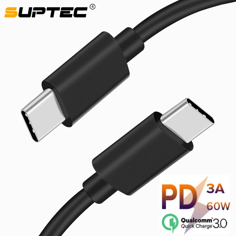 SUPTEC USB Type C к кабель для Redmi Note 8 Pro Quick Charge 3 0 60W быстрой зарядки Type-C Samsung S10 USB-C провод |