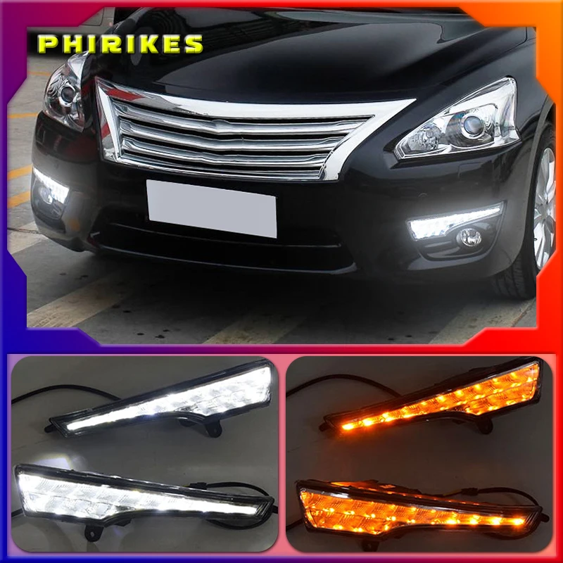 

1 Set drl For Nissan Teana ALTIMA 2013 2014 2015 2016 LED DRL Daytime Running Lights Daylight with turn signal