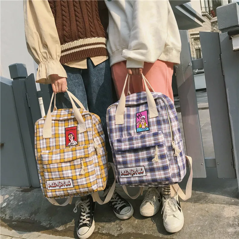 

Soft Girls Backpack chic bag female Korean version of small fresh Harajuku student Mori canvas backpack ins backpack