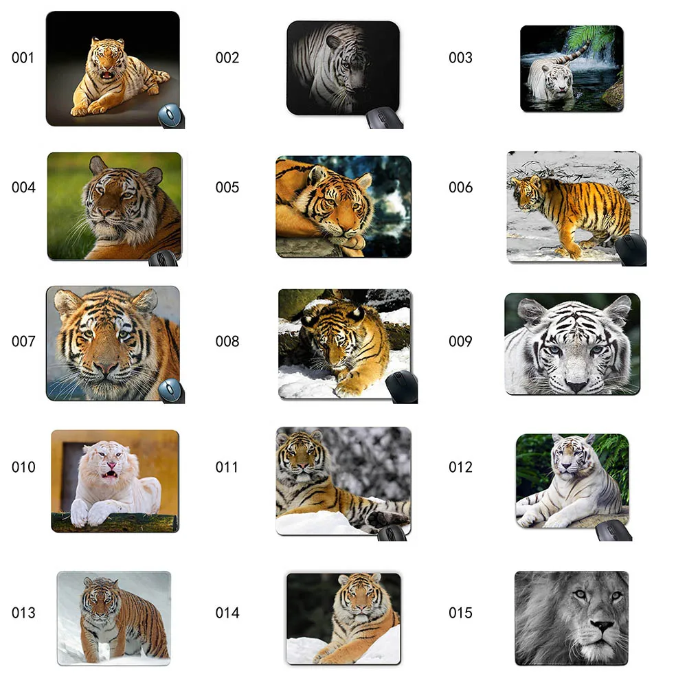 Самая большая кошка Амурский тигр черный фон Коврик для мыши Противоскользящий