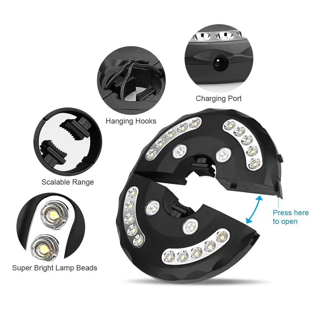 

Patio Umbrella Lights Battery-Operated 24 LEDs Cordless with Remote Control for Camping Tents DTT88