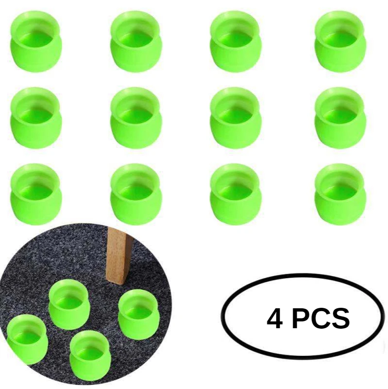 

4Pcs/Set Table Chair Leg Silicone Cap Pad Furniture Table Chair Cover Floor Foot Protection Bottom Wood Floor Protectors