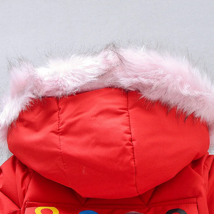 Зима, новая детская хлопковая одежда для девочек 2-6 лет, детское плотное теплое хлопковое пальто с надписями