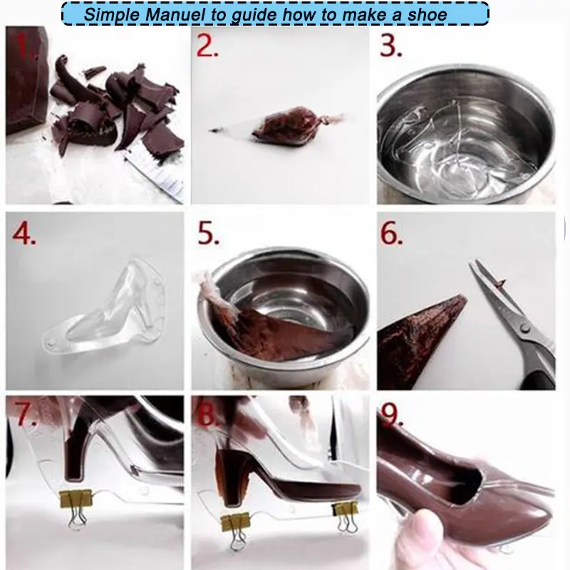 DIY 3D шоколадная форма обувь на высоком каблуке украшение конфет, тортов формы для выпечки дома выпечки Кондитерские инструменты Дамская обувная форма DA