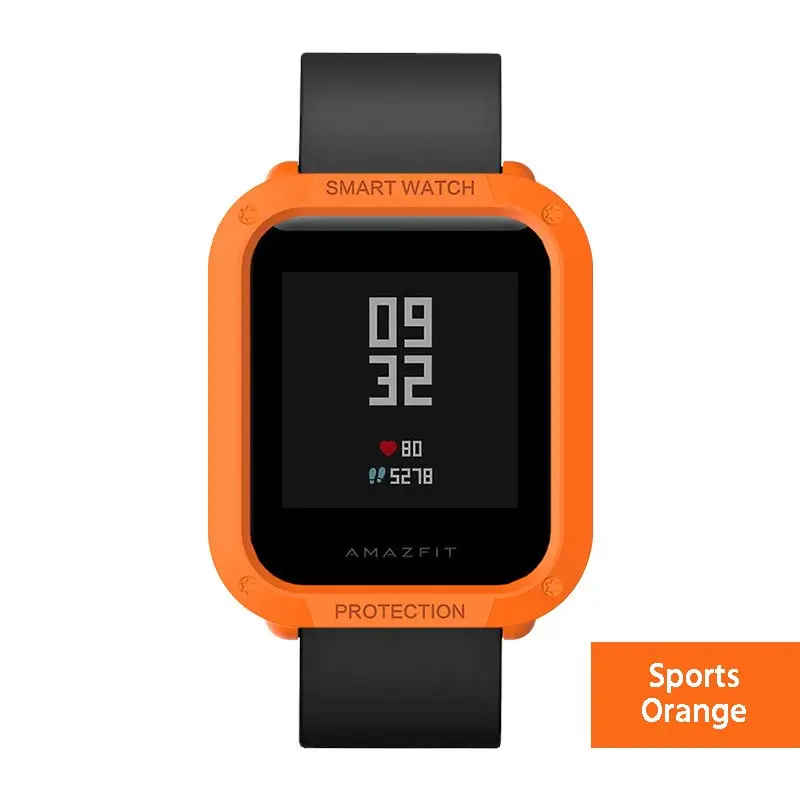 Многоцветный PC покрытие протектор для часов для Huami Amazfit Bip Молодежные часы чехол смарт-спорт крышка Замена аксессуары - Цвет: Orange