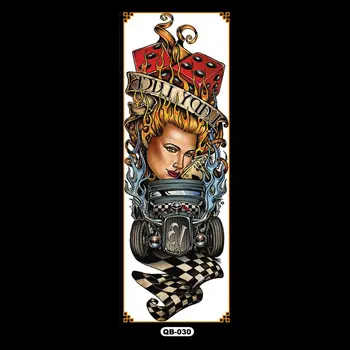 

QB Full Arm Flower Tattoo Sticker Waterproof Temporary Tattoo Sleeve Men Women Body Paint Water Transfer Fake Tatoo Sleeve
