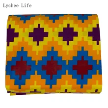 Личи жизнь мозаичный узор полиэстер батик ткань Анкара Африканский бинта настоящий воск ткань для вечерние платья изготовление аксессуаров