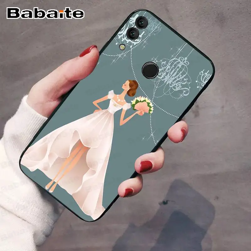 Tritone untuk Kehormatan 8x Pernikahan Gaun Gadis Bunga Lembut untuk Huawei Honor 8x Y6 Y7 Y9 P20pro P30pro p20lite Kasus Ponsel