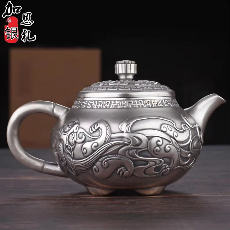 Чайный сервиз, чайник из нержавеющей стали, серебряный чайник, чайник с горячей водой, чайный набор кунг-фу