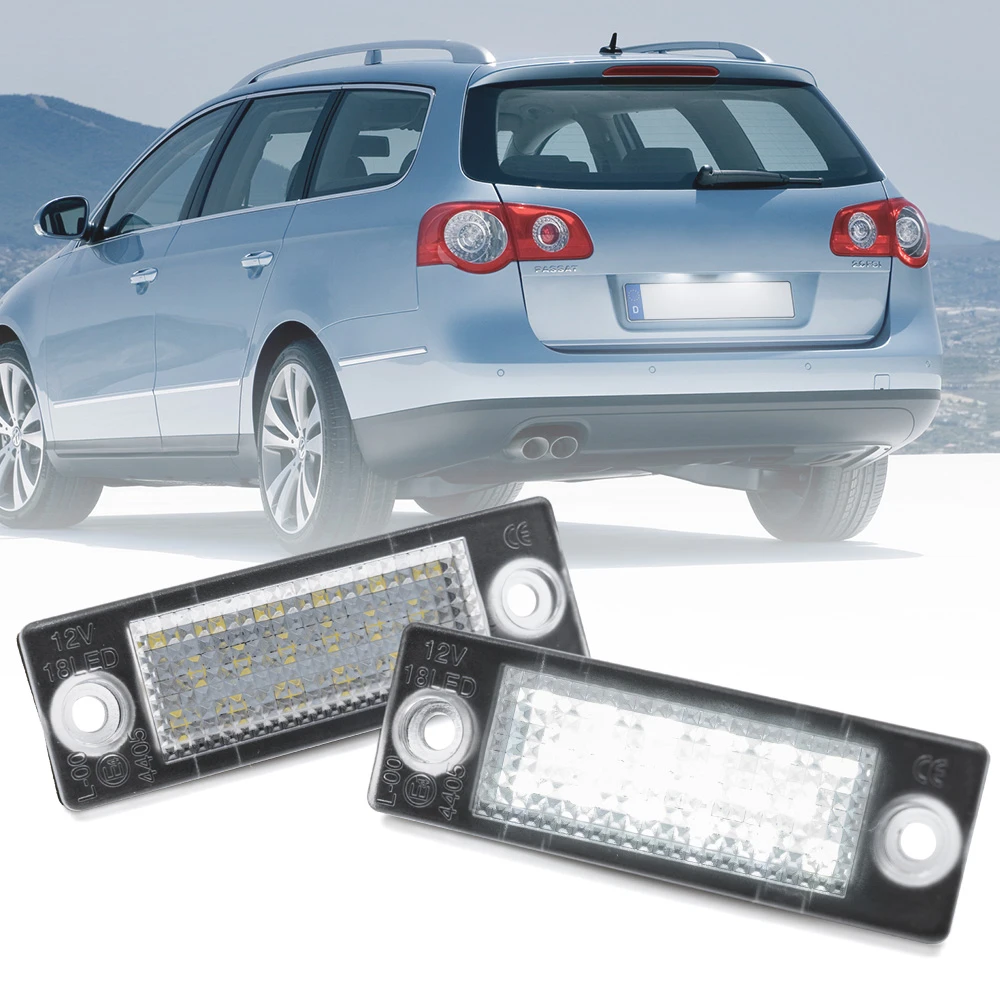 2pcs LED License Number Plate Light Canbus For VW Transporter T5 Caddy MK3 Touran Golf MK5 Jetta