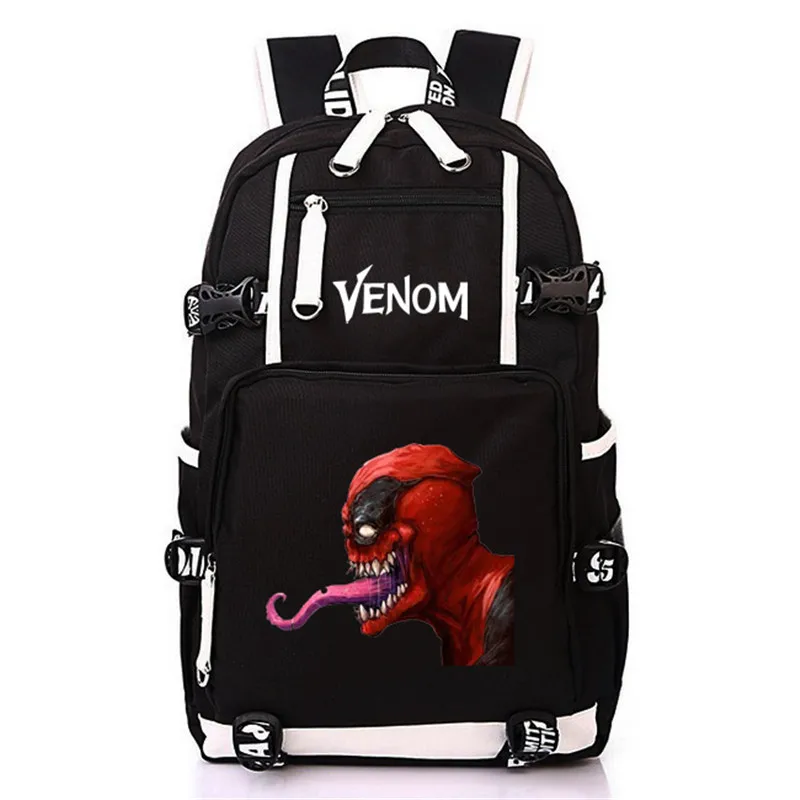 Светящиеся школьные сумки Venom, брезентовый Рюкзак с принтом супергероя, сумка для мальчиков и девочек, повседневный дорожный рюкзак для подростков, мужчин, женщин, студентов