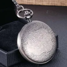 Креативные серебряные кварцевые карманные часы для детей, модные кварцевые часы с подвеской и цепочкой, лучший подарок на день рождения