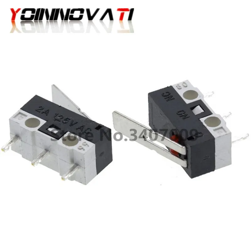 100PCS Limit Switch With Handle Mouse 3-Pin 1A 2A125V AC rectangular Miniature Micro Push Button | Обустройство дома