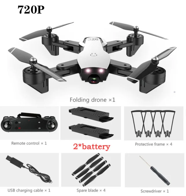 L107 Дрон 4K 2,4G wifi FPV с широкоугольным двойным HD Вертолет камеры игрушка 20 минут долгое время полета складной портативный - Цвет: White 720P 2B
