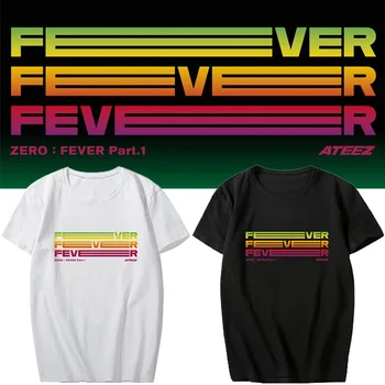 

KPOP ATEEZ 5th Mini Album <ZERO:FEVER Part.1> Support T-shirt K-pop ATEEZ Short Sleeve Tshirt Summer Loose Tops Fan Collection