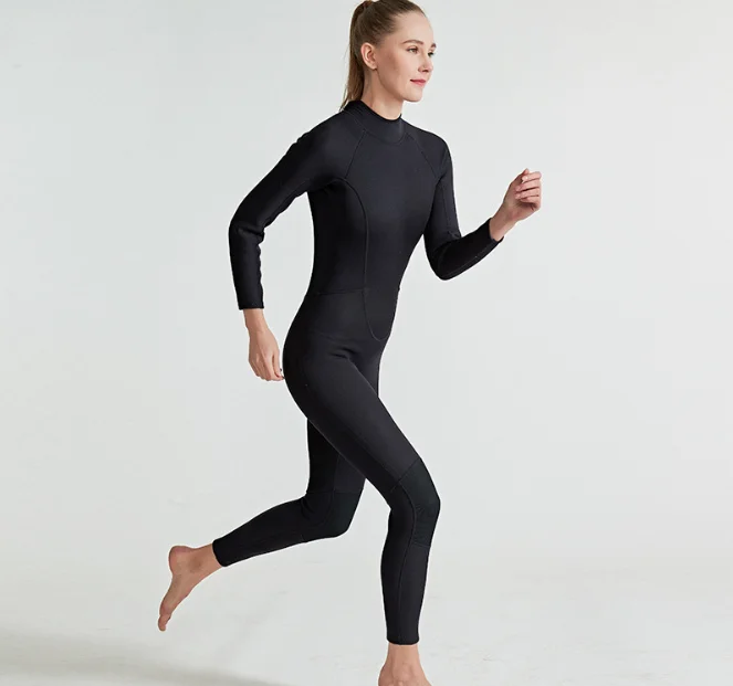 female KOMAY 2MM diving suit thick warm long-sleeved one-piece swimsuit cold-proof scratch-proof thorn surfing couple diving suit - Цвет: female