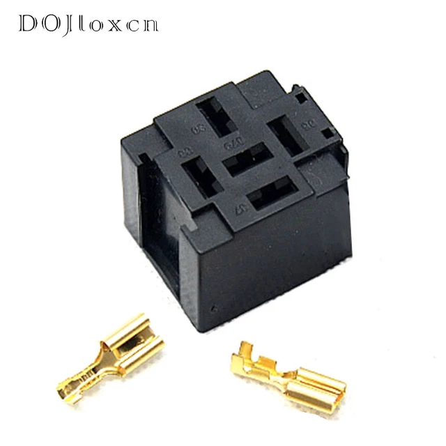 1/5/10/20/Sets 5 Pin Automotive Connector Relay Mount Horn Relay Flame Retardant, High Temperature Resistance 40A DJ7059-6.3-21 5p female
