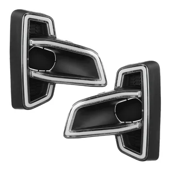 

2Pcs LED DRL for Toyota Hilux Revo Rocco 2018 2019 2020 Daytime Running Lights Fog Light Cover Turn Signal Driving Lamp