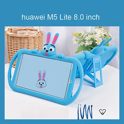 blue for M5 Lite 8.0 Детский чехол для huawei MediaPad M5 10 10,8 8,0 дюймов силиконовый резиновый чехол для планшета для huawei M5 Lite 10,1 8,4 чехол - Color: blue for M5 Lite 8.0