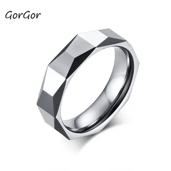 

GorGor Rings Men Tungsten Steel Multi-faceted High Polished Stereoscopic Simplicity Temperament Fashion Accessories TCR-059