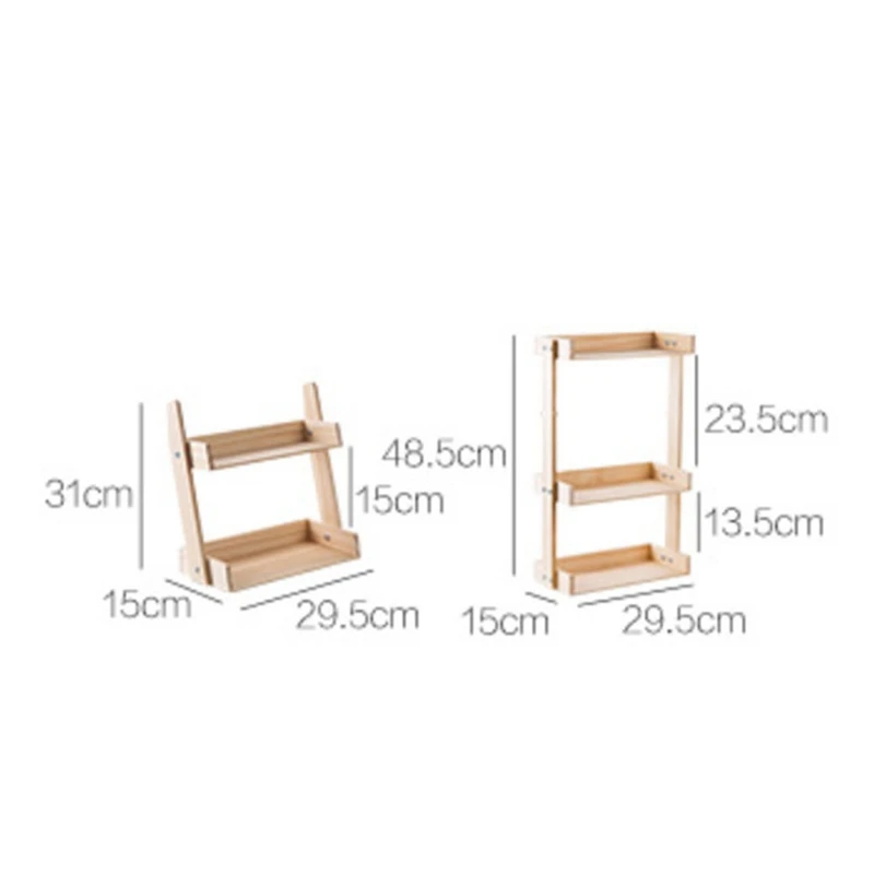 

Wood Spice Rack Kitchen Multi-Function Countertop Seasoning Box Storage Rack Multi-Layer Condiment Holder