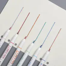 1PC Double lignes Art marqueurs stylo Out Line stylo Fine Liner marqueur Fineliner calligraphie lettrage stylo couleur dessin stylos papeterie(China)