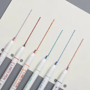 

1PC Double Lines Art Markers Pen Out Line Pen Fine Liner Marker Fineliner Calligraphy Lettering Pen Color Drawing Pens stationery