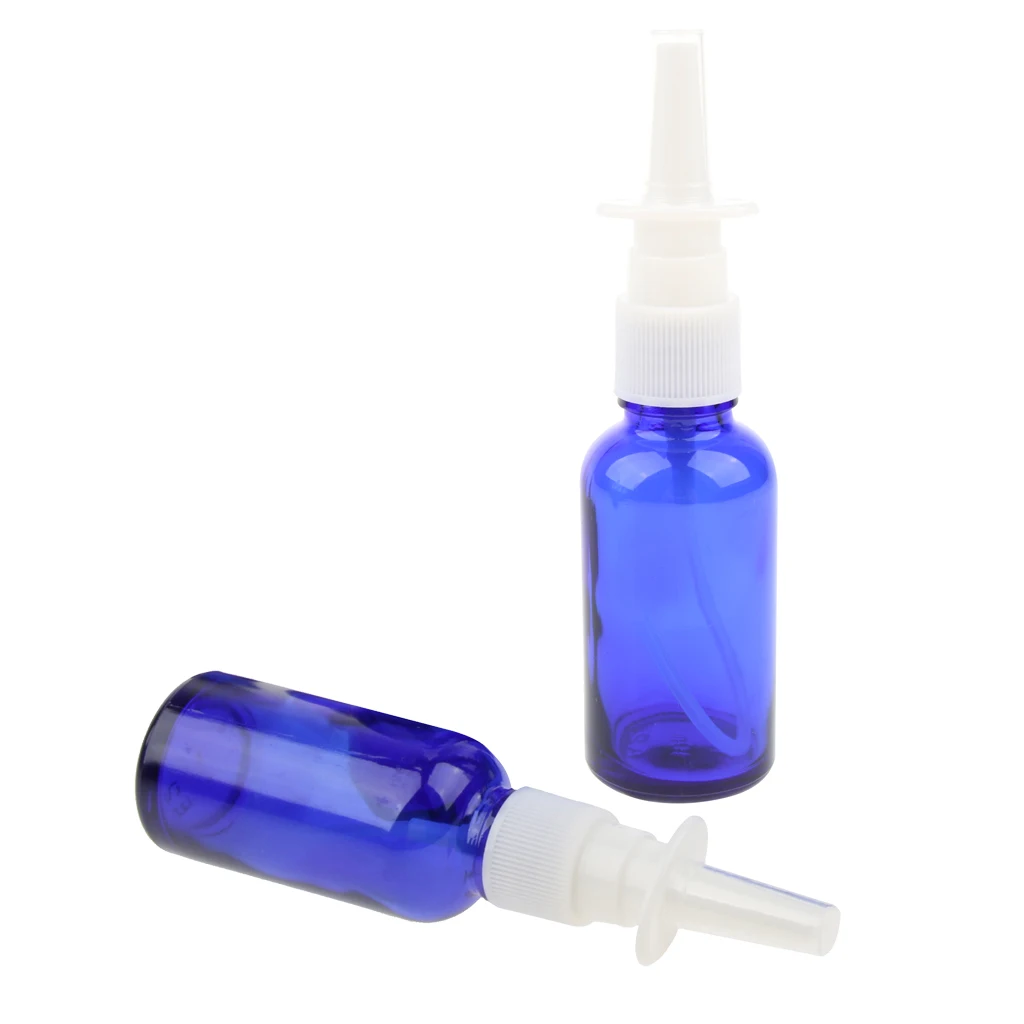 10 Pieces Transparent Glass Empty Refillable Nasal Spray Bottles Fine Mist Sprayer Vials Containers Holder 30ml