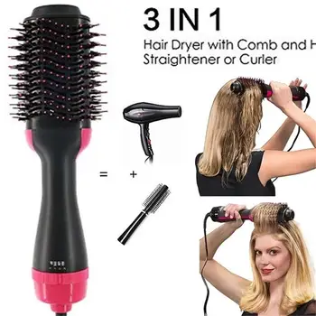 

VIP Hot Air Brush One Step Hair Dryer Styler Volumizer Multi-functional 3-in-1 Salon Negative Ion Hair Straightener Curly